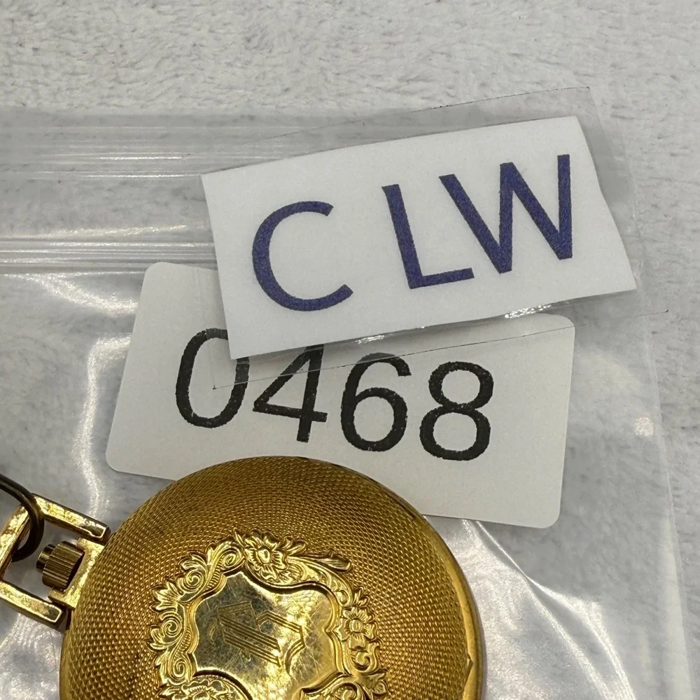 Vintage Engraved Pocket Watch Gold Tone 13
